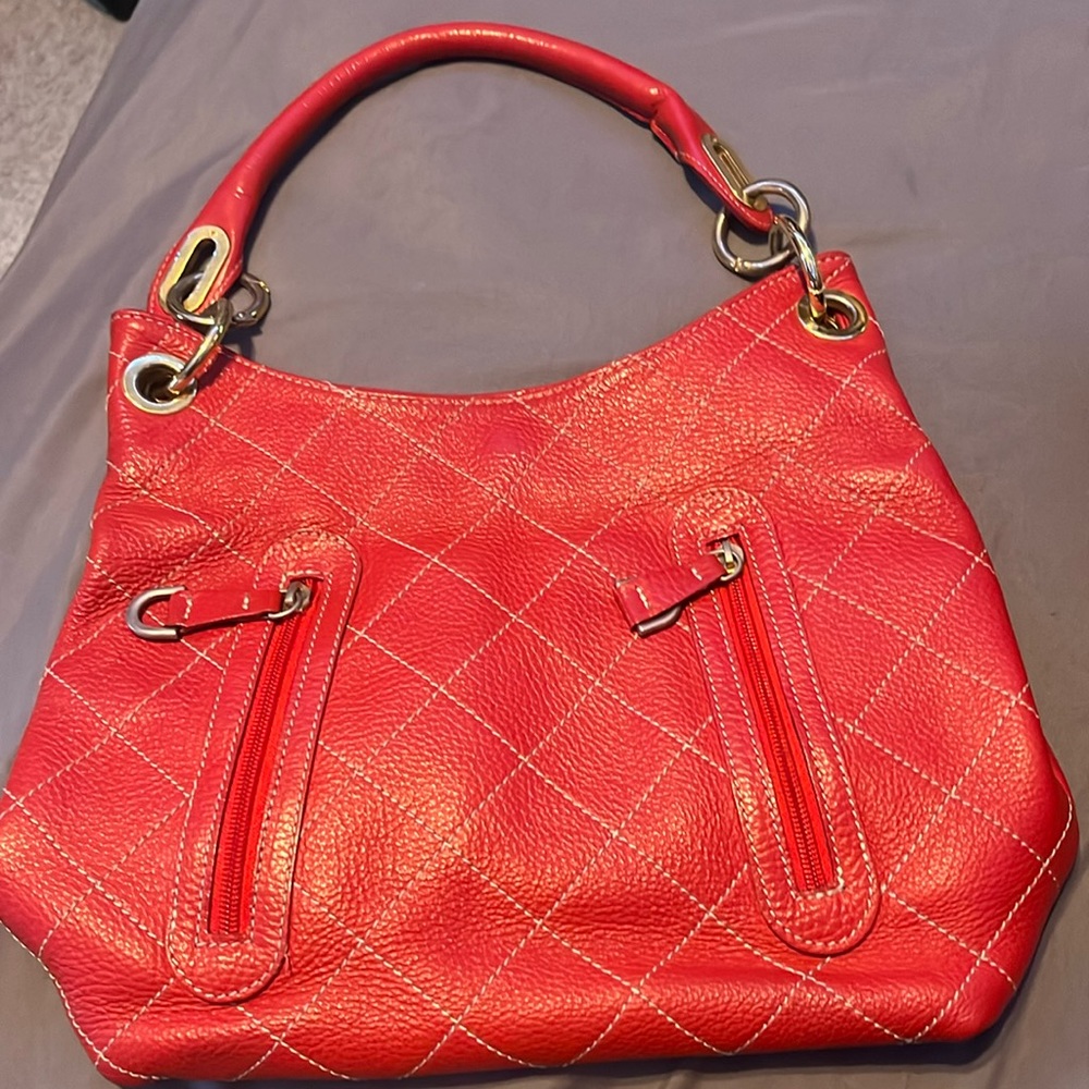 Red Vintage purse, 1980’s Guia’s brand Gold